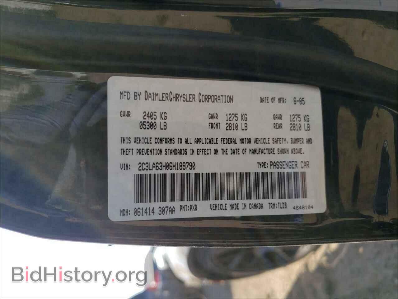 2006 CHRYSLER 300 - VIN: 2C3LA63H06H189790 - Фото 10