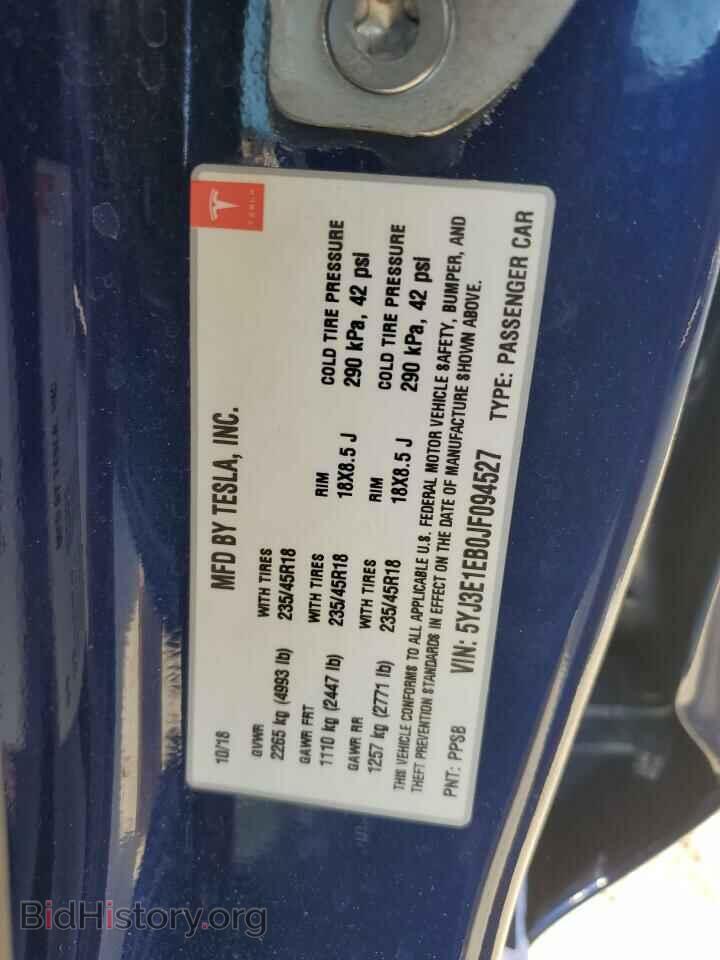 2018 TESLA MODEL 3 - VIN: 5YJ3E1EB0JF094527 - Фото 12