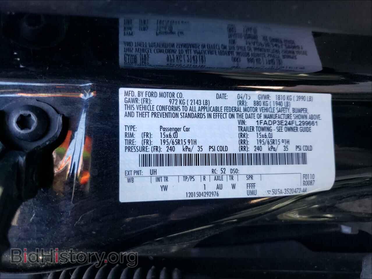 2015 FORD FOCUS - VIN: 1FADP3E24FL299661 - Фото 10