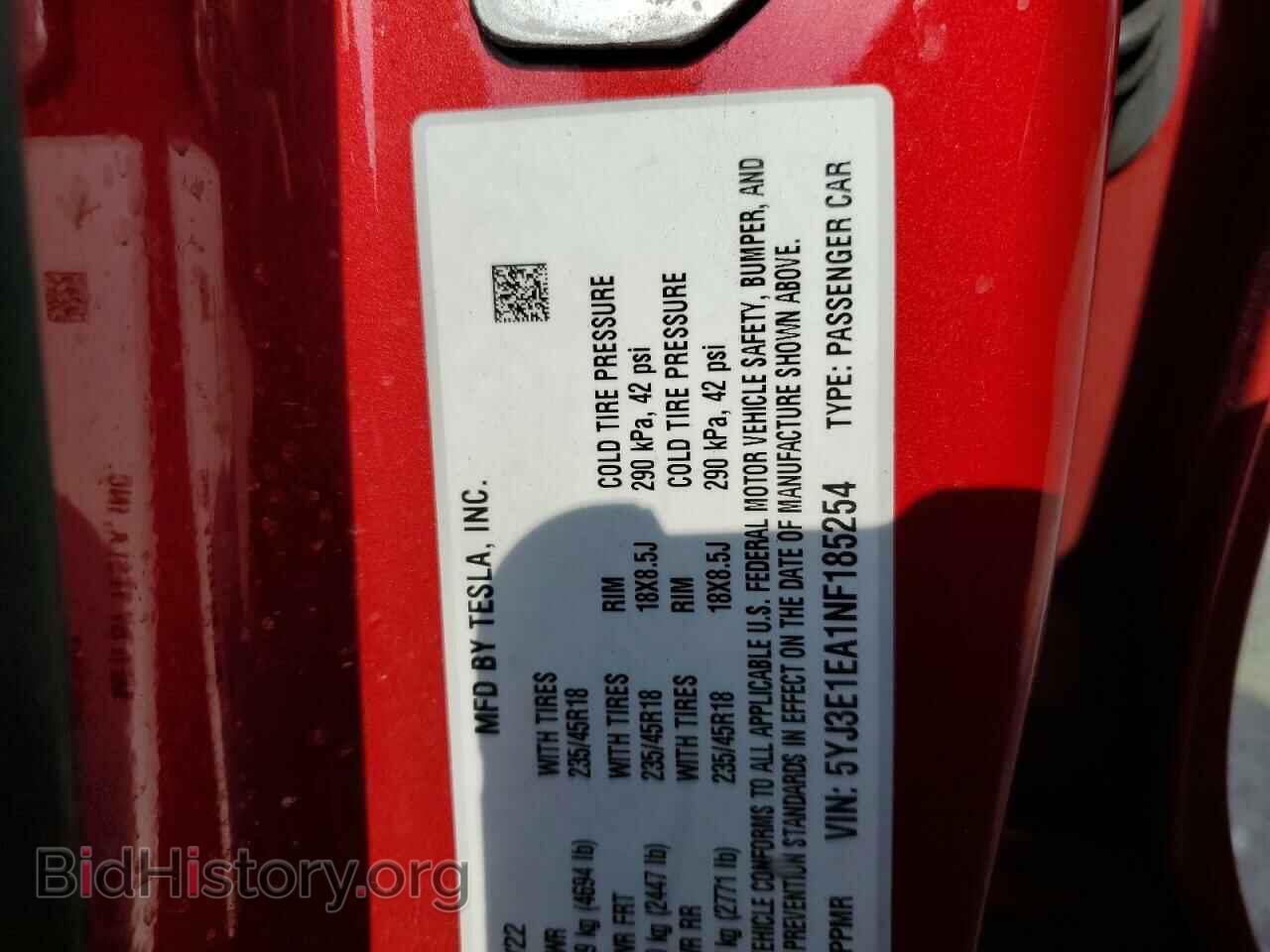 2022 TESLA MODEL 3 - VIN: 5YJ3E1EA1NF185254 - Фото 13