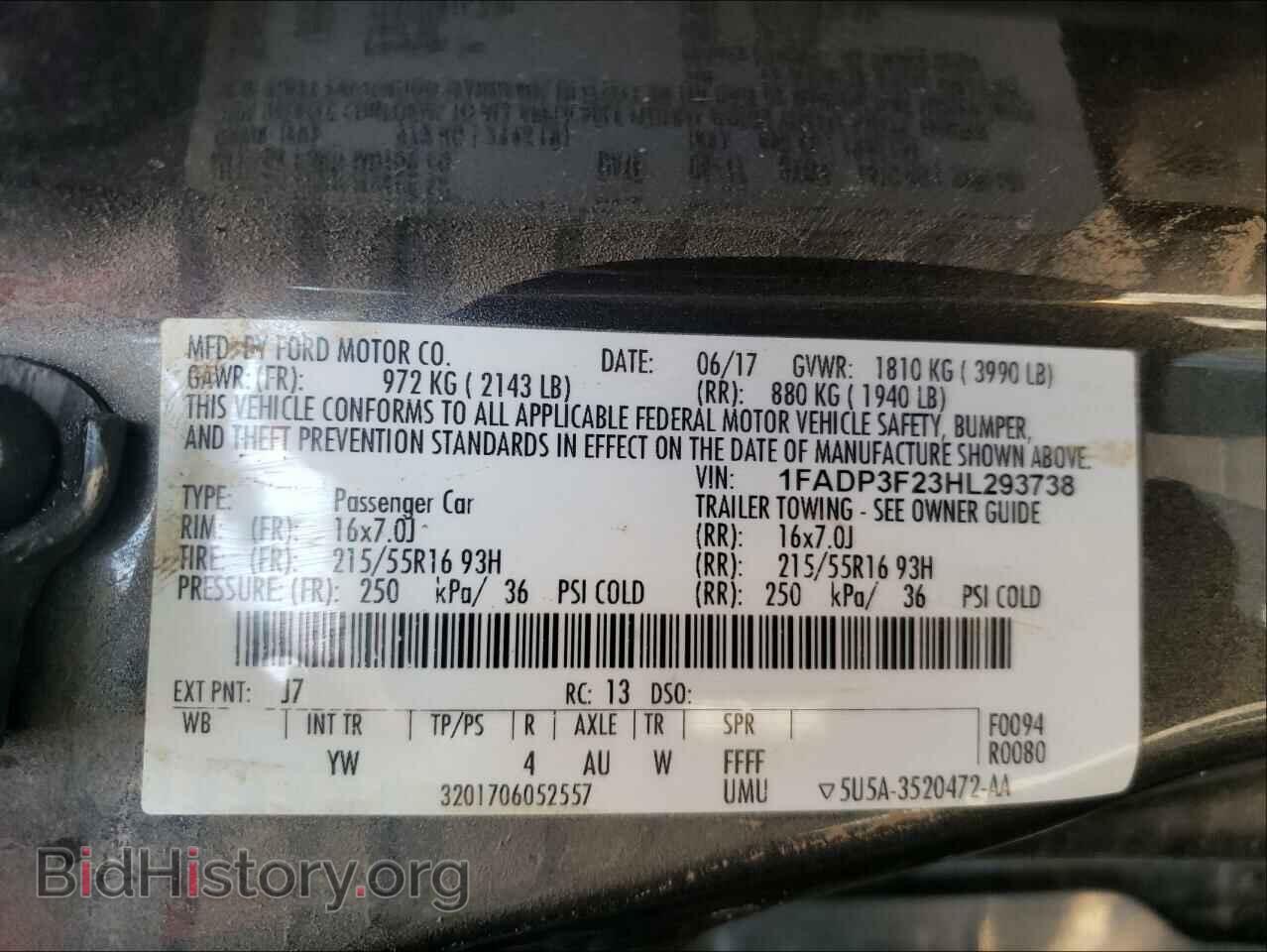 2017 FORD FOCUS - VIN: 1FADP3F23HL293738 - Фото 10