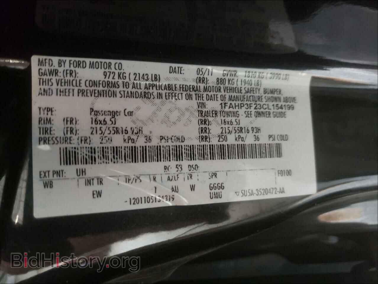 2012 FORD FOCUS - VIN: 1FAHP3F23CL154199 - Фото 10