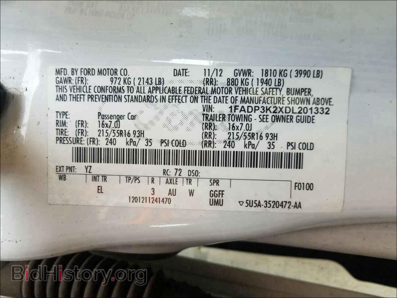 2013 FORD FOCUS - VIN: 1FADP3K2XDL201332 - Фото 10