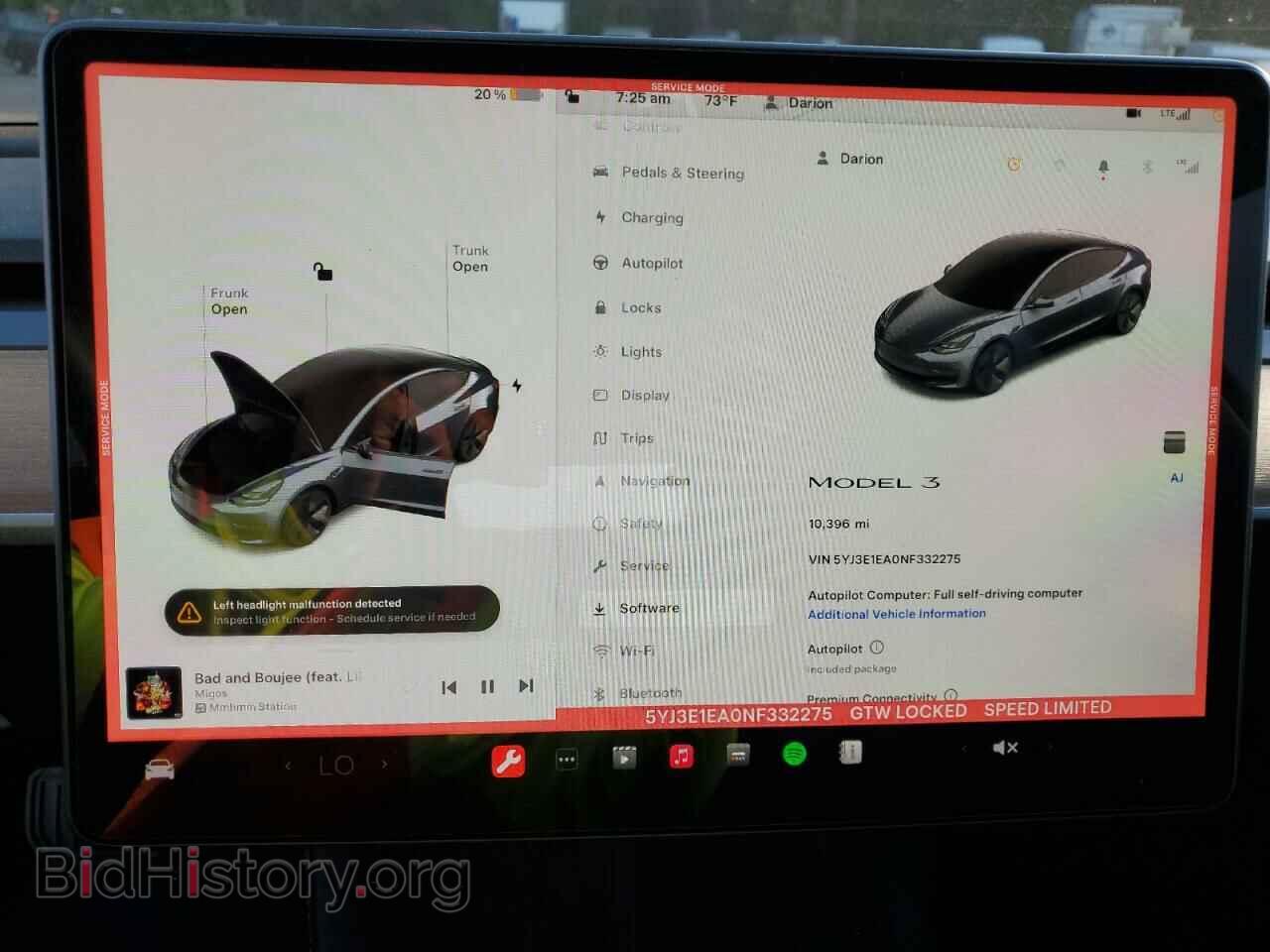 2022 TESLA MODEL 3 - VIN: 5YJ3E1EA0NF332275 - Фото 9