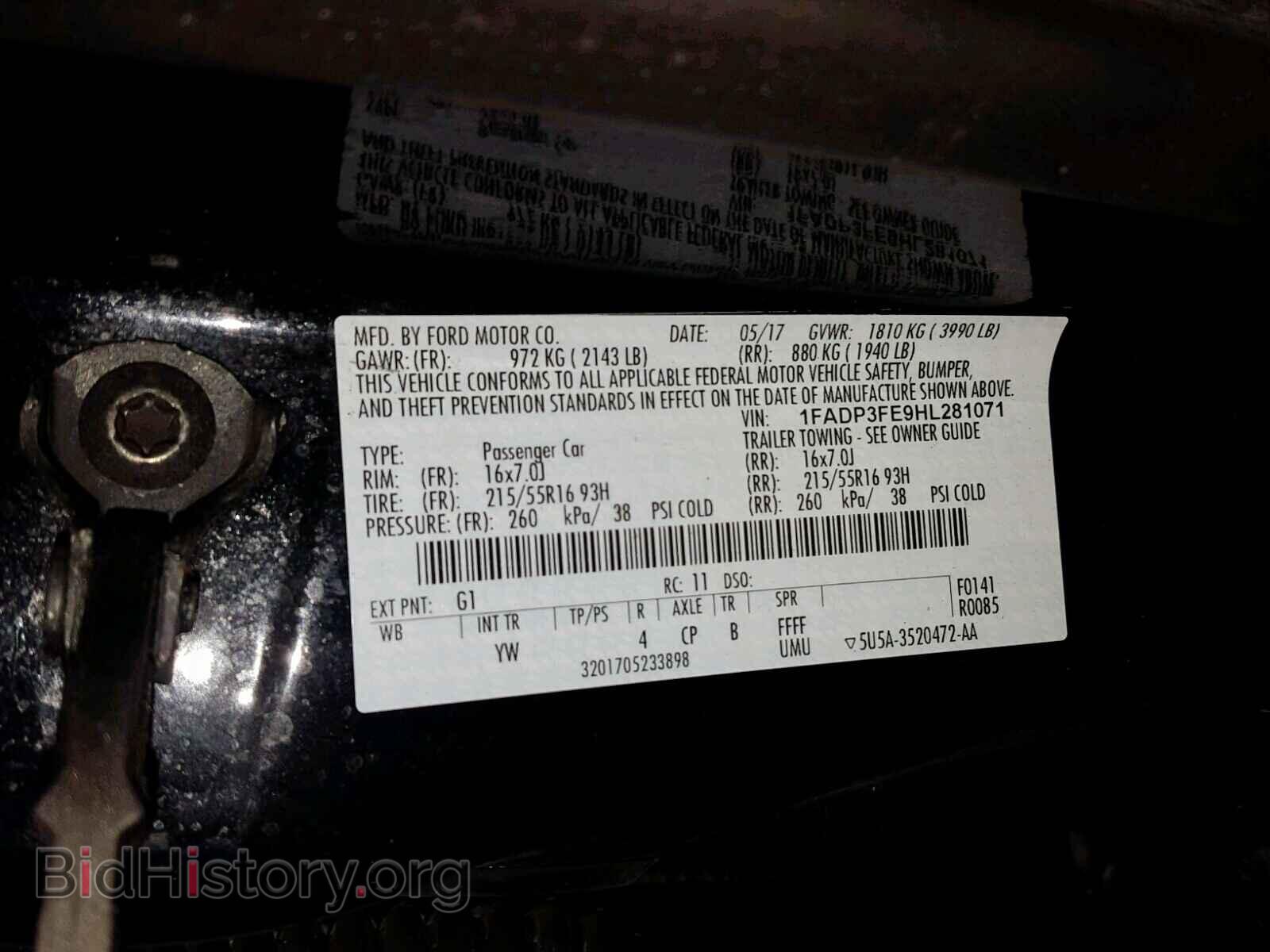 2017 FORD FOCUS - VIN: 1FADP3FE9HL281071 - Photo 10