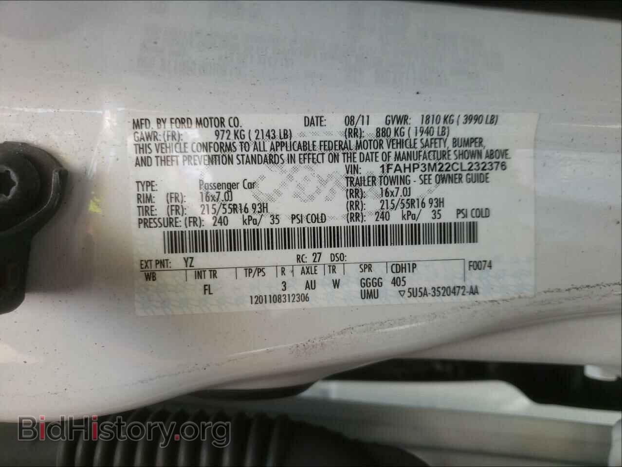 2012 FORD FOCUS - VIN: 1FAHP3M22CL232376 - Photo 10