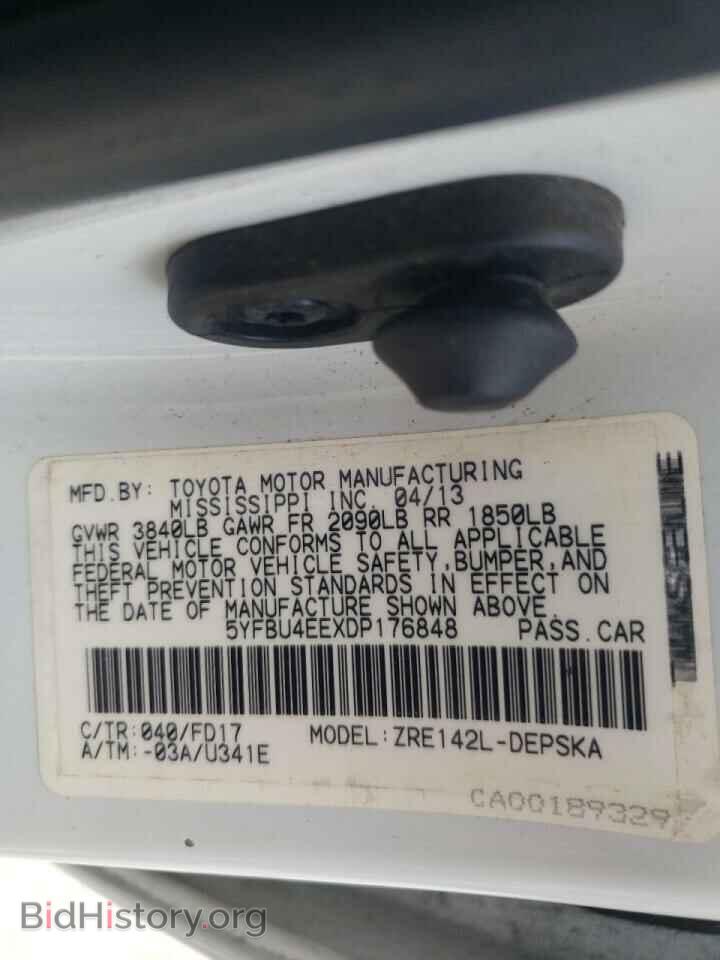 2013 TOYOTA COROLLA - VIN: 5YFBU4EEXDP176848 - Фото 12