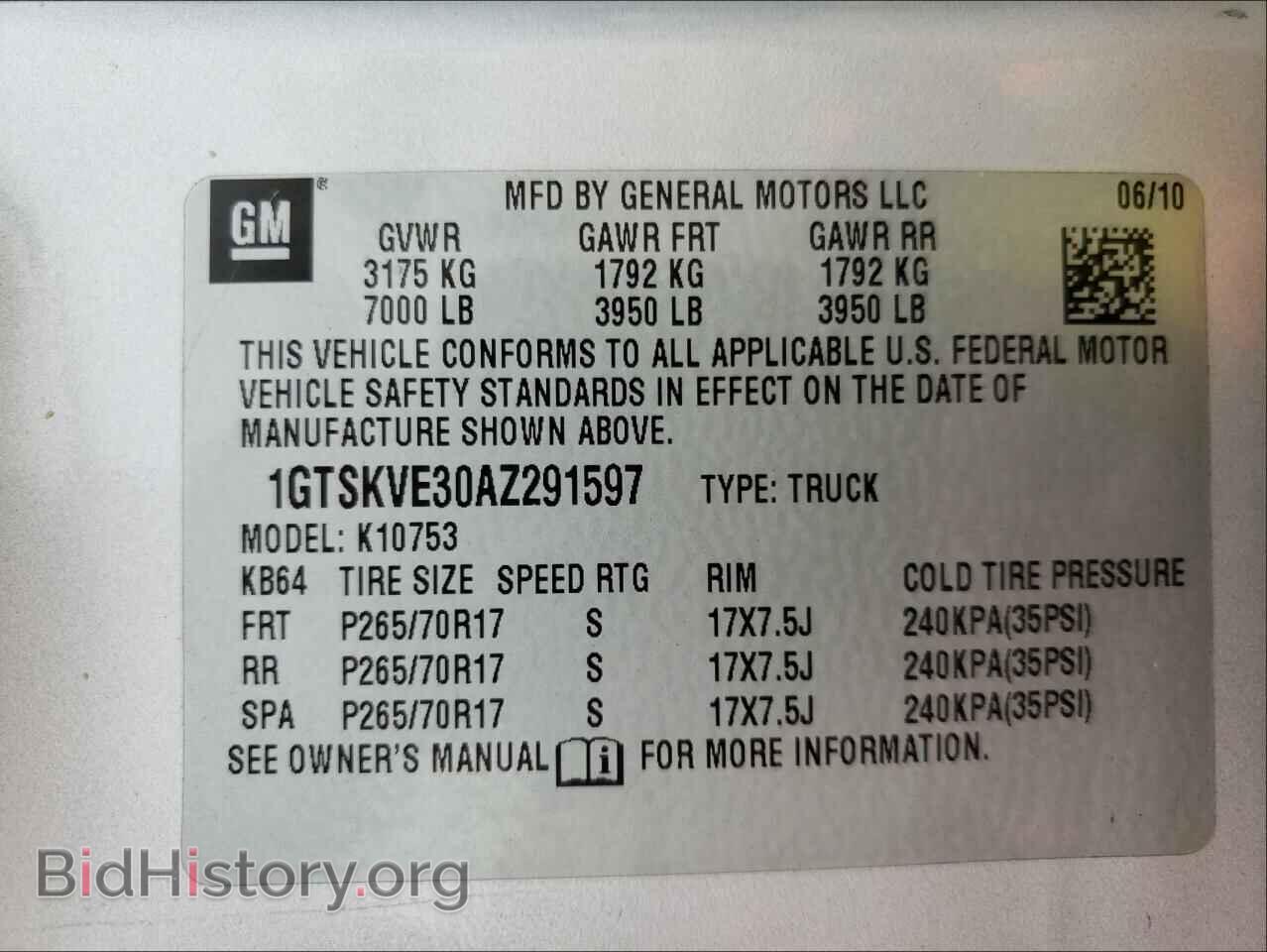 2010 GMC SIERRA - VIN: 1GTSKVE30AZ291597 - Фото 10