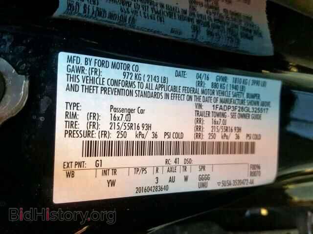 2016 FORD FOCUS SE - VIN: 1FADP3F28GL325517 - Фото 10