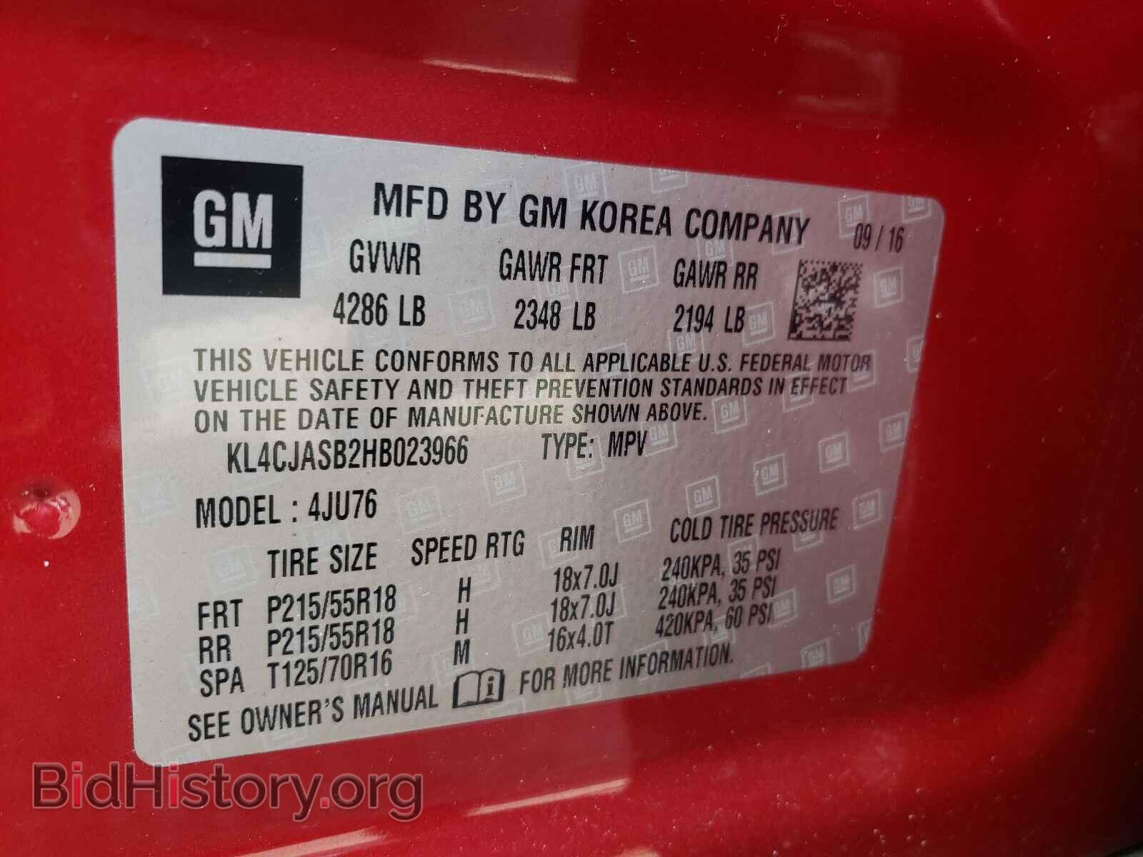 2017 BUICK ENCORE - VIN: KL4CJASB2HB023966 - Photo 10
