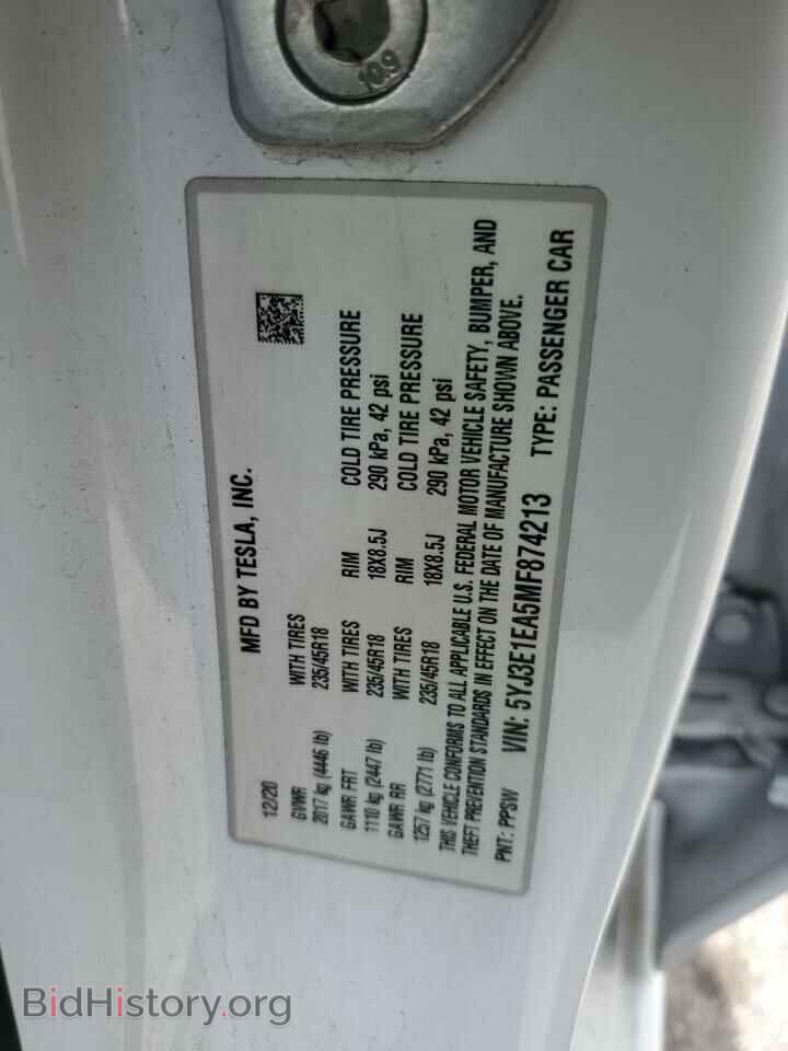 2021 TESLA MODEL 3 - VIN: 5YJ3E1EA5MF874213 - Photo 12