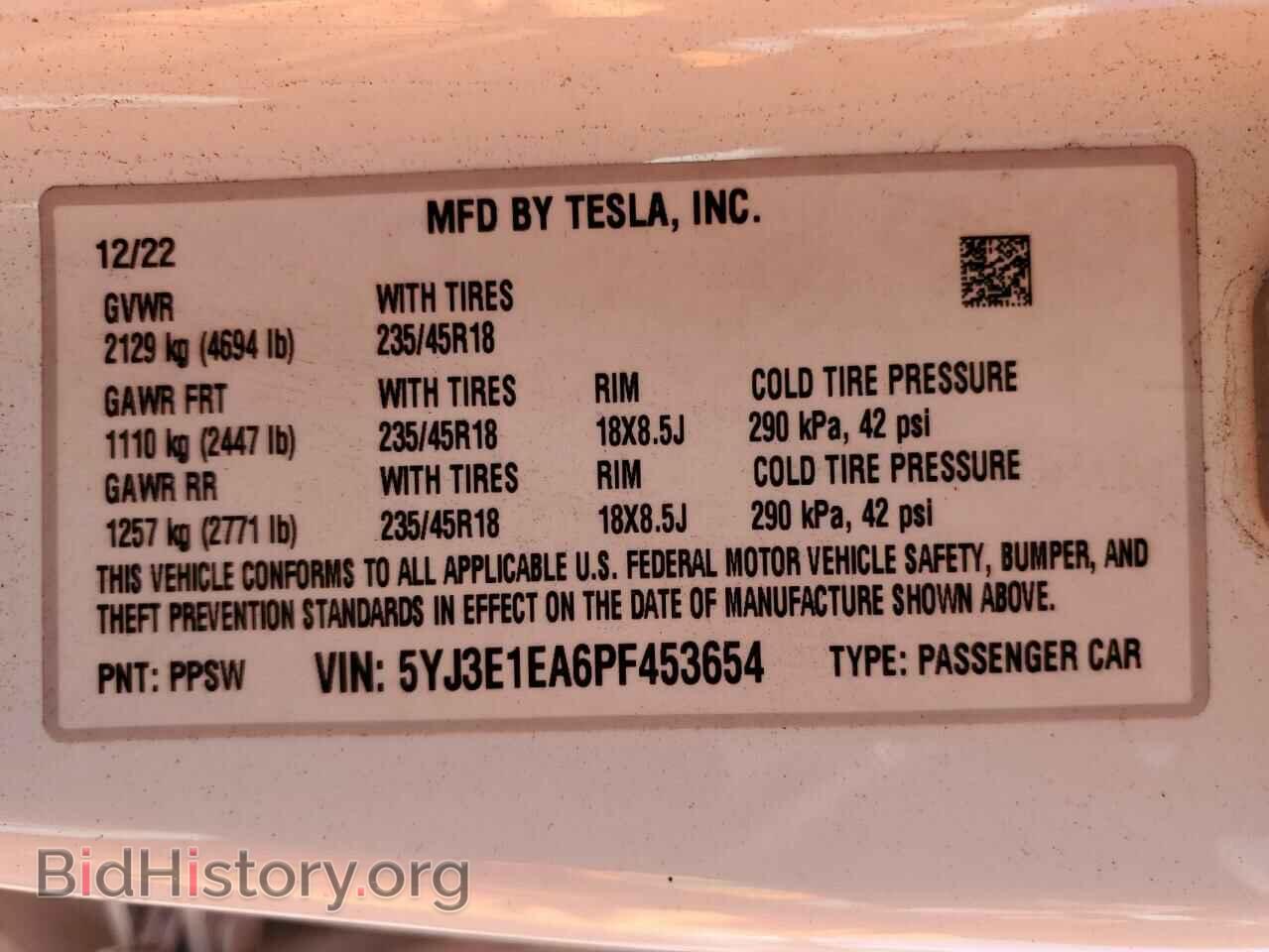 2023 TESLA MODEL 3 - VIN: 5YJ3E1EA6PF453654 - Фото 12