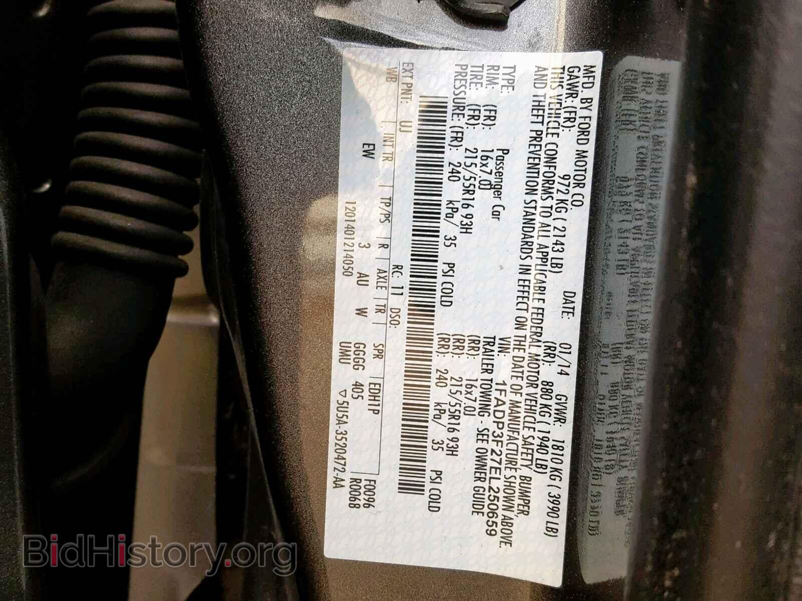 2014 FORD FOCUS - VIN: 1FADP3F27EL250659 - Фото 10