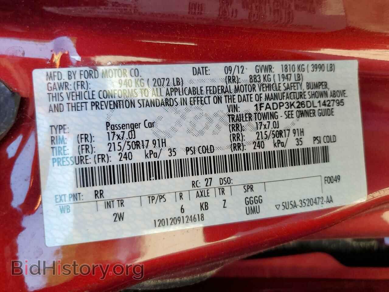 2013 FORD FOCUS - VIN: 1FADP3K26DL142795 - Фото 12