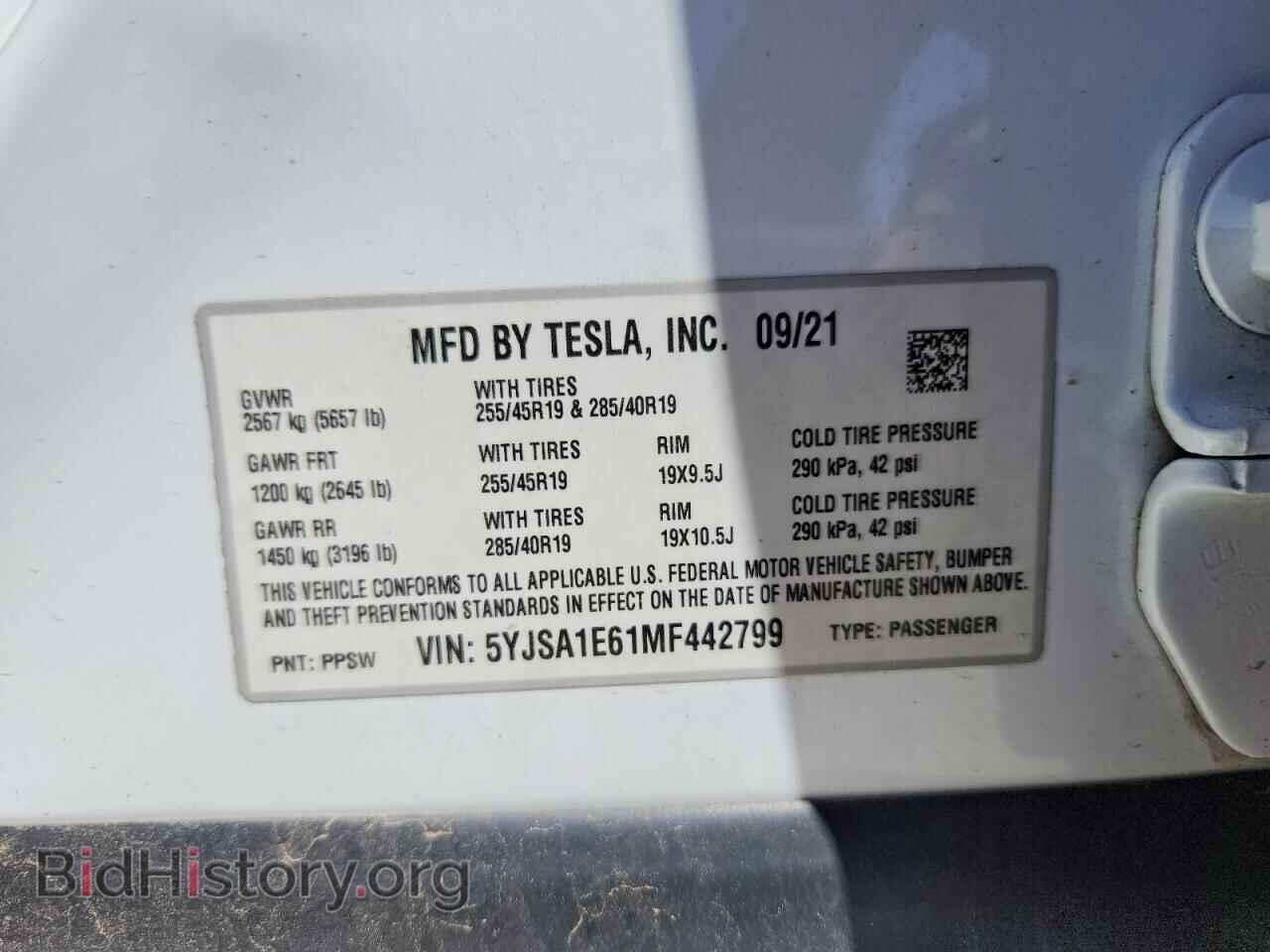 2021 TESLA MODEL S - VIN: 5YJSA1E61MF442799 - Photo 13