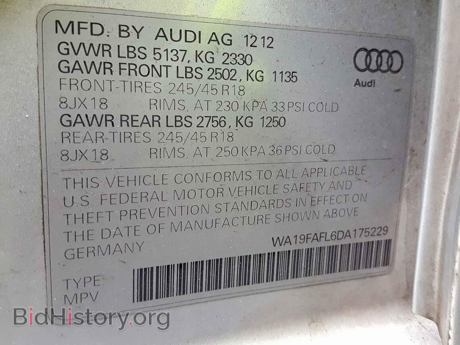 2013 AUDI A4 - VIN: WA19FAFL6DA175229 - Фото 10