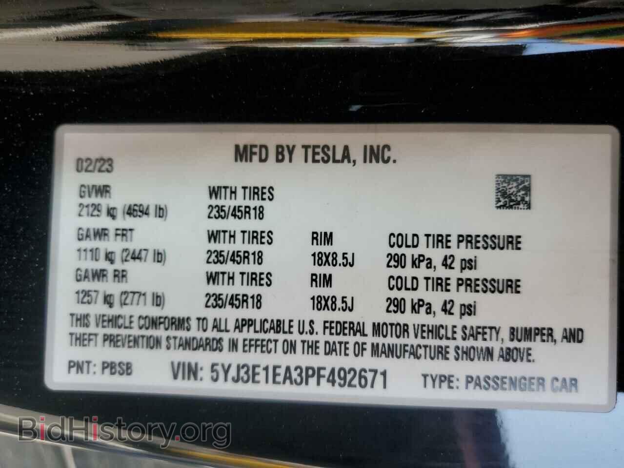2023 TESLA MODEL 3 - VIN: 5YJ3E1EA3PF492671 - Photo 12