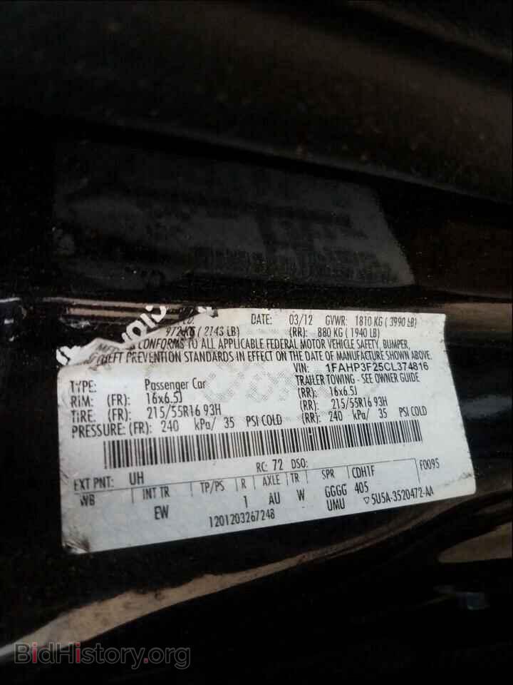 2012 FORD FOCUS - VIN: 1FAHP3F25CL374816 - Photo 10