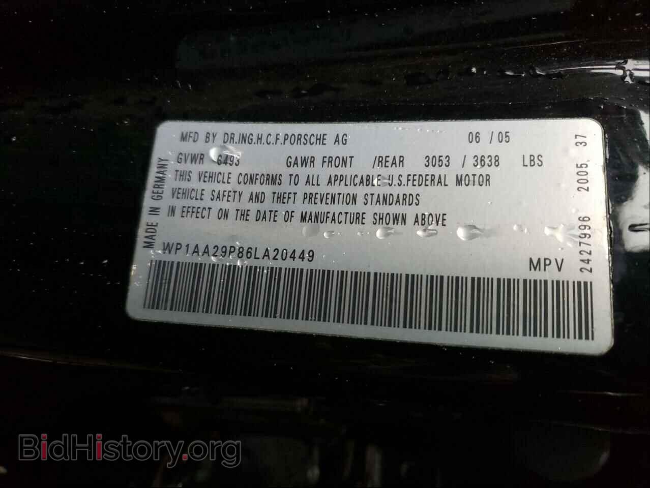 2006 PORSCHE CAYENNE - VIN: WP1AA29P86LA20449 - Photo 10
