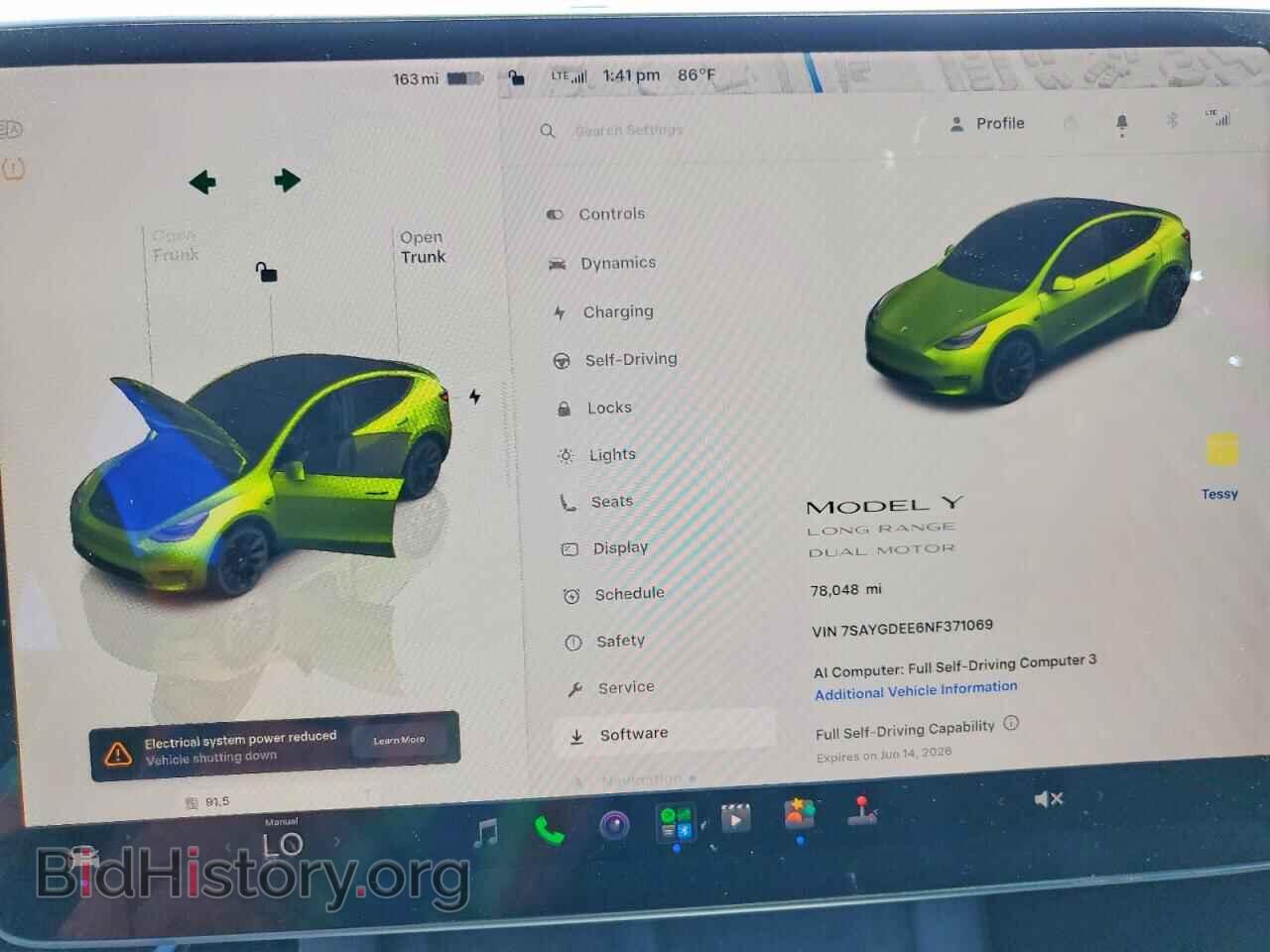 2022 TESLA MODEL Y - VIN: 7SAYGDEE6NF371069 - Photo 9