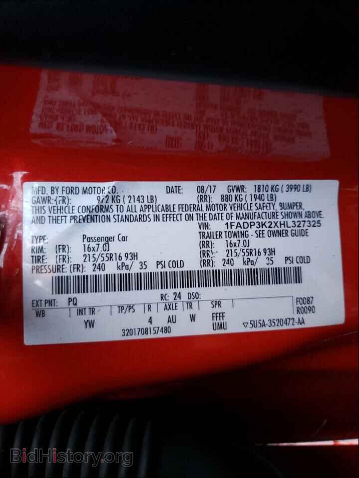 2017 FORD FOCUS - VIN: 1FADP3K2XHL327325 - Фото 10