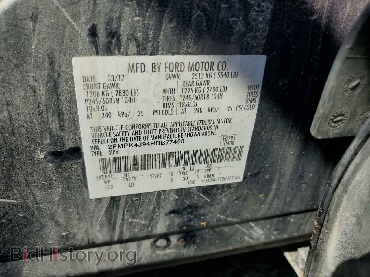 2017 FORD EDGE - VIN: 2FMPK4J94HBB77458 - Photo 10