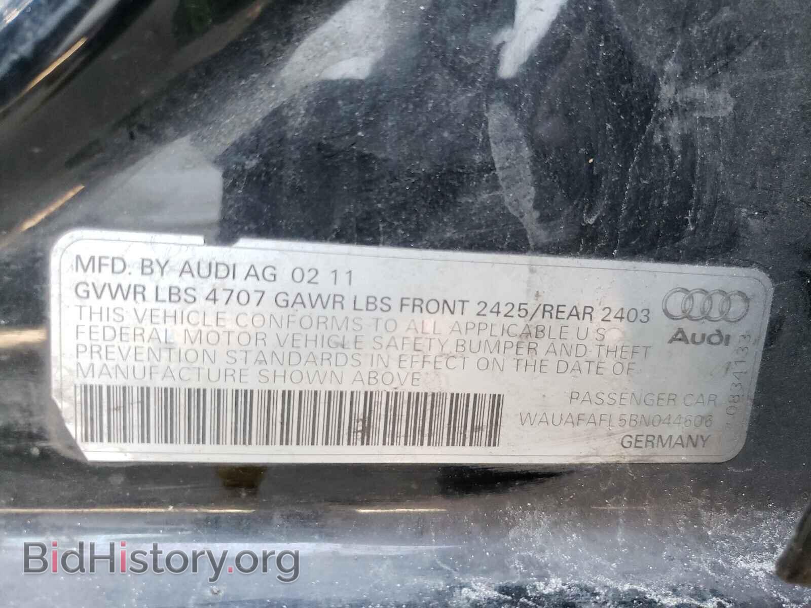 2011 AUDI A4 - VIN: WAUAFAFL5BN044606 - Фото 10