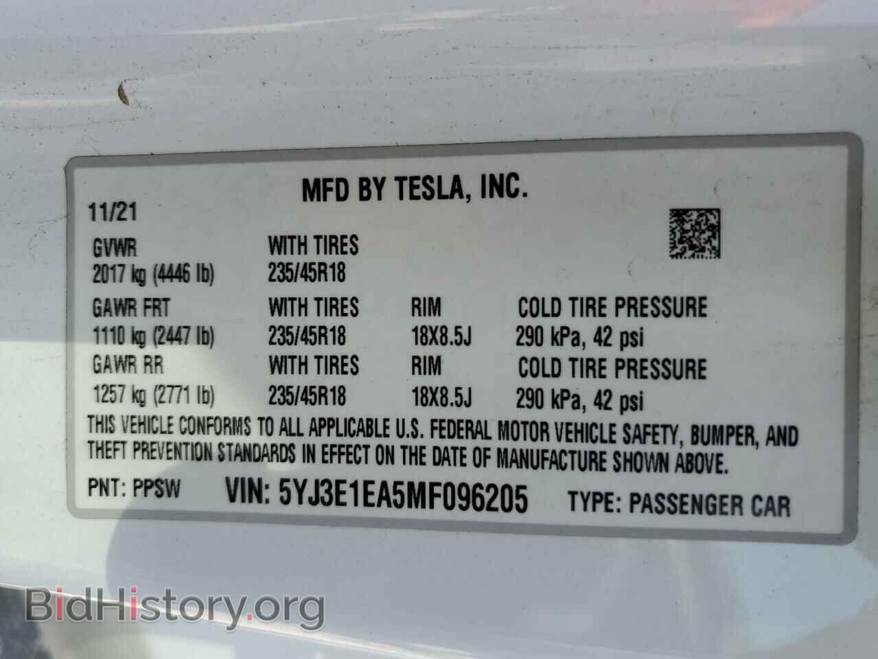 2021 TESLA MODEL 3 - VIN: 5YJ3E1EA5MF096205 - Photo 13