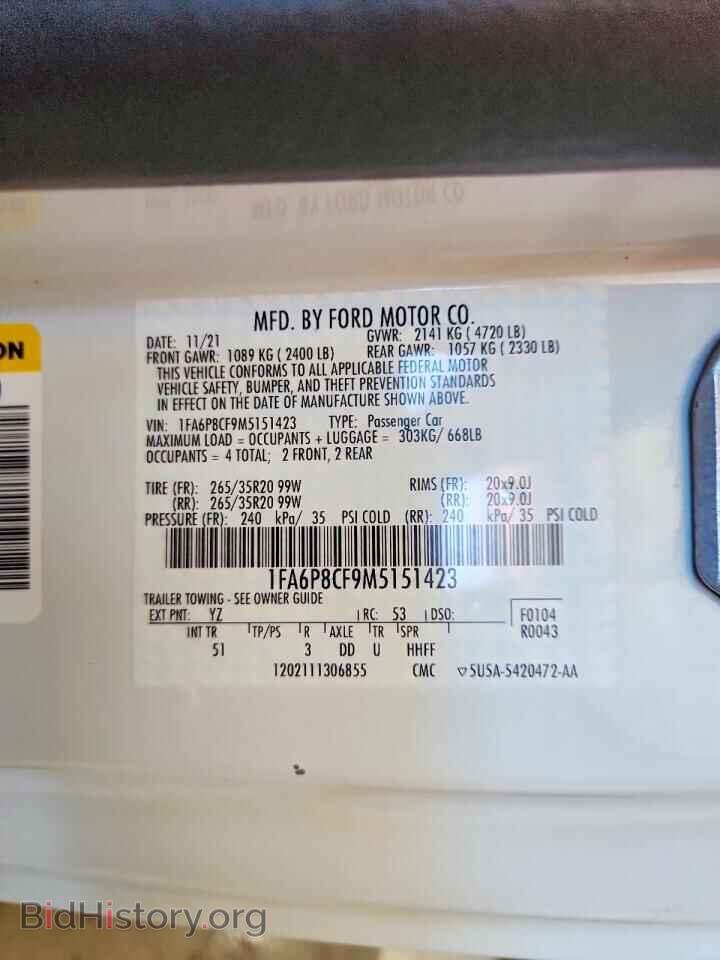 2021 FORD MUSTANG - VIN: 1FA6P8CF9M5151423 - Photo 13