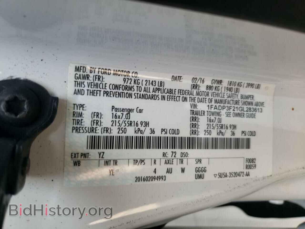 2016 FORD FOCUS - VIN: 1FADP3F21GL283613 - Фото 10