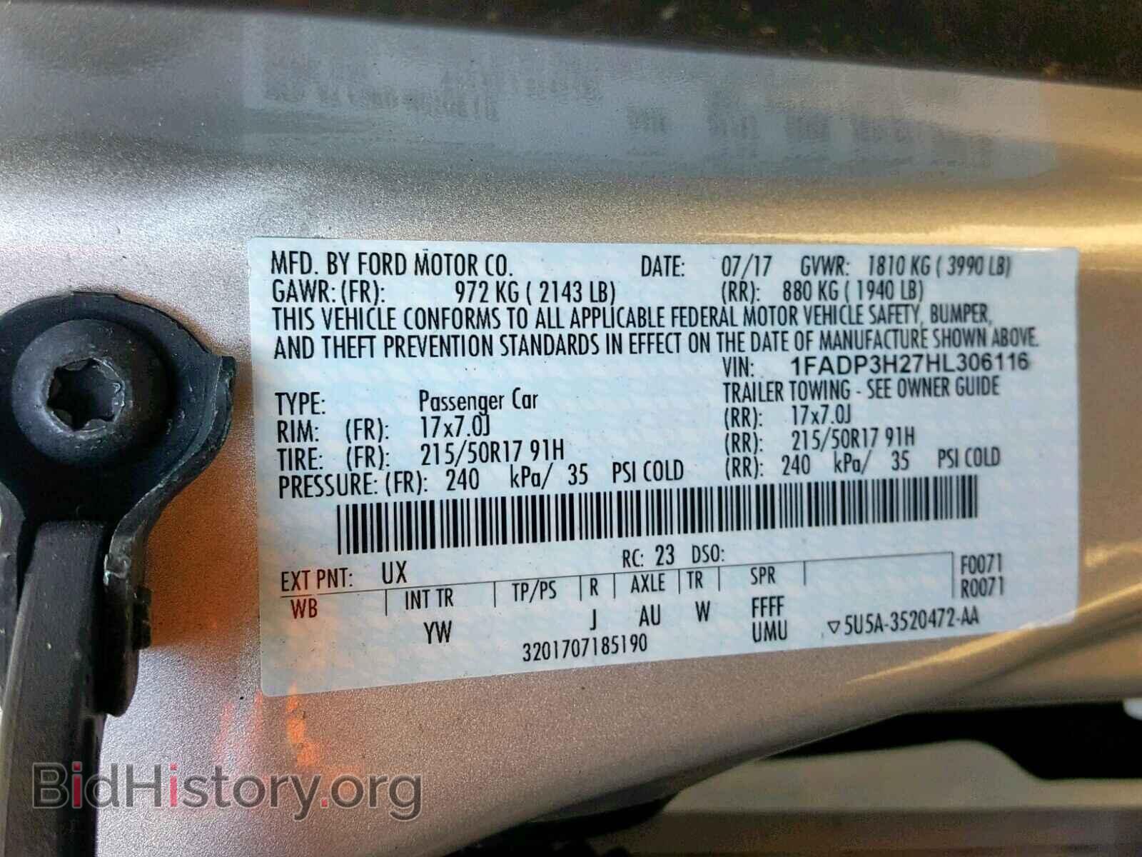 2017 FORD FOCUS - VIN: 1FADP3H27HL306116 - Фото 10
