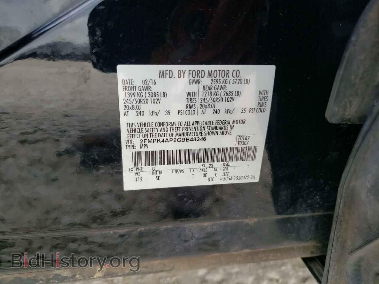 2016 FORD EDGE - VIN: 2FMPK4AP2GBB48246 - Photo 13