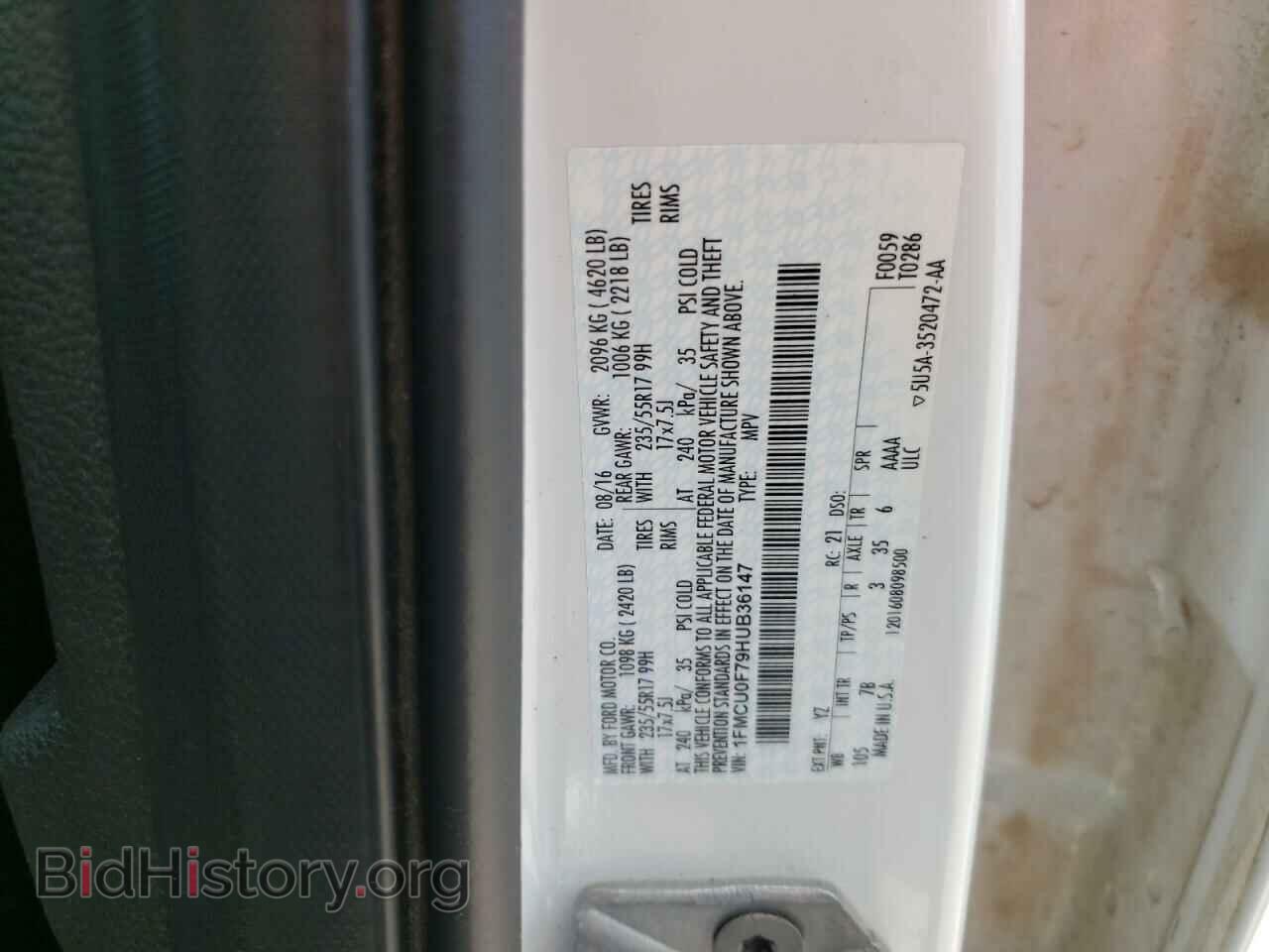 2017 FORD ESCAPE - VIN: 1FMCU0F79HUB36147 - Photo 10