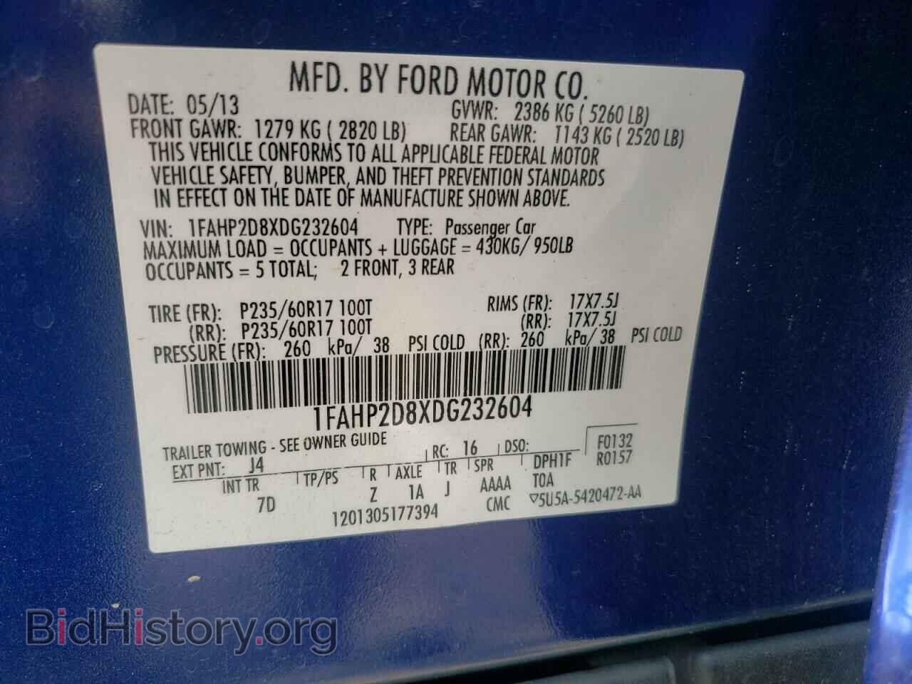 2013 FORD TAURUS - VIN: 1FAHP2D8XDG232604 - Photo 10