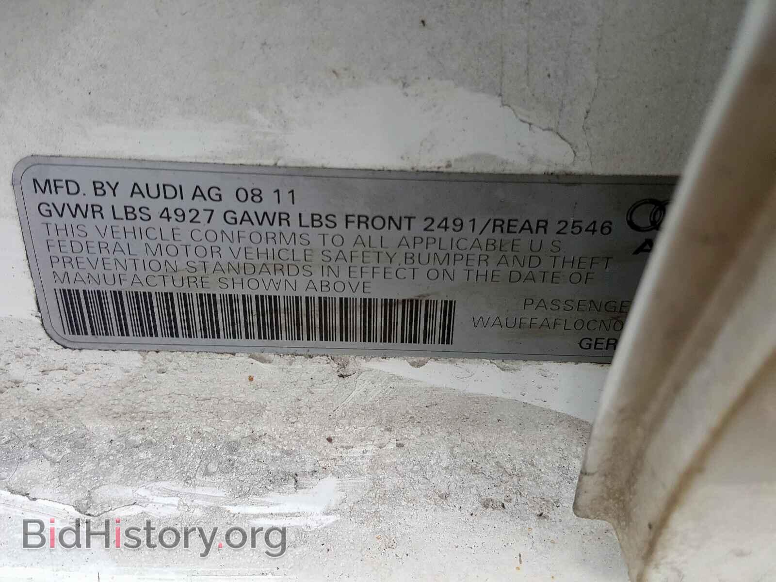 2012 AUDI A4 - VIN: WAUFFAFL0CN007745 - Photo 10