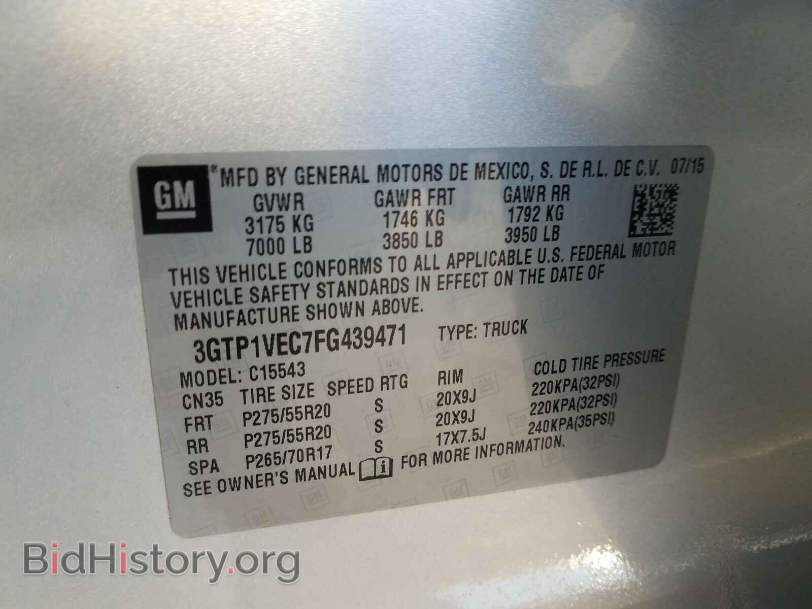 2015 GMC SIERRA - VIN: 3GTP1VEC7FG439471 - Photo 10