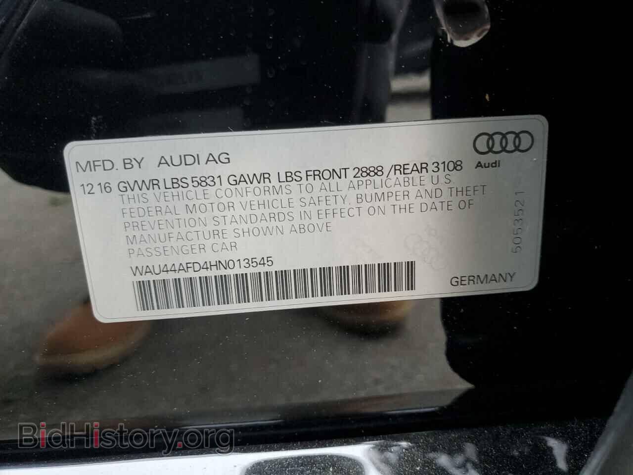 2017 AUDI A8 - VIN: WAU44AFD4HN013545 - Фото 12