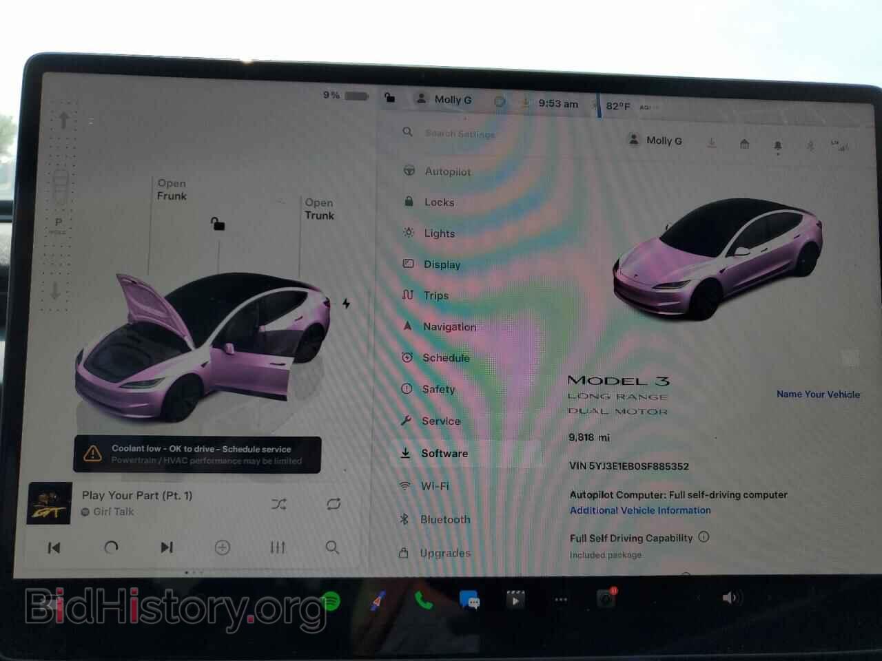2025 TESLA MODEL 3 - VIN: 5YJ3E1EB0SF885352 - Фото 9