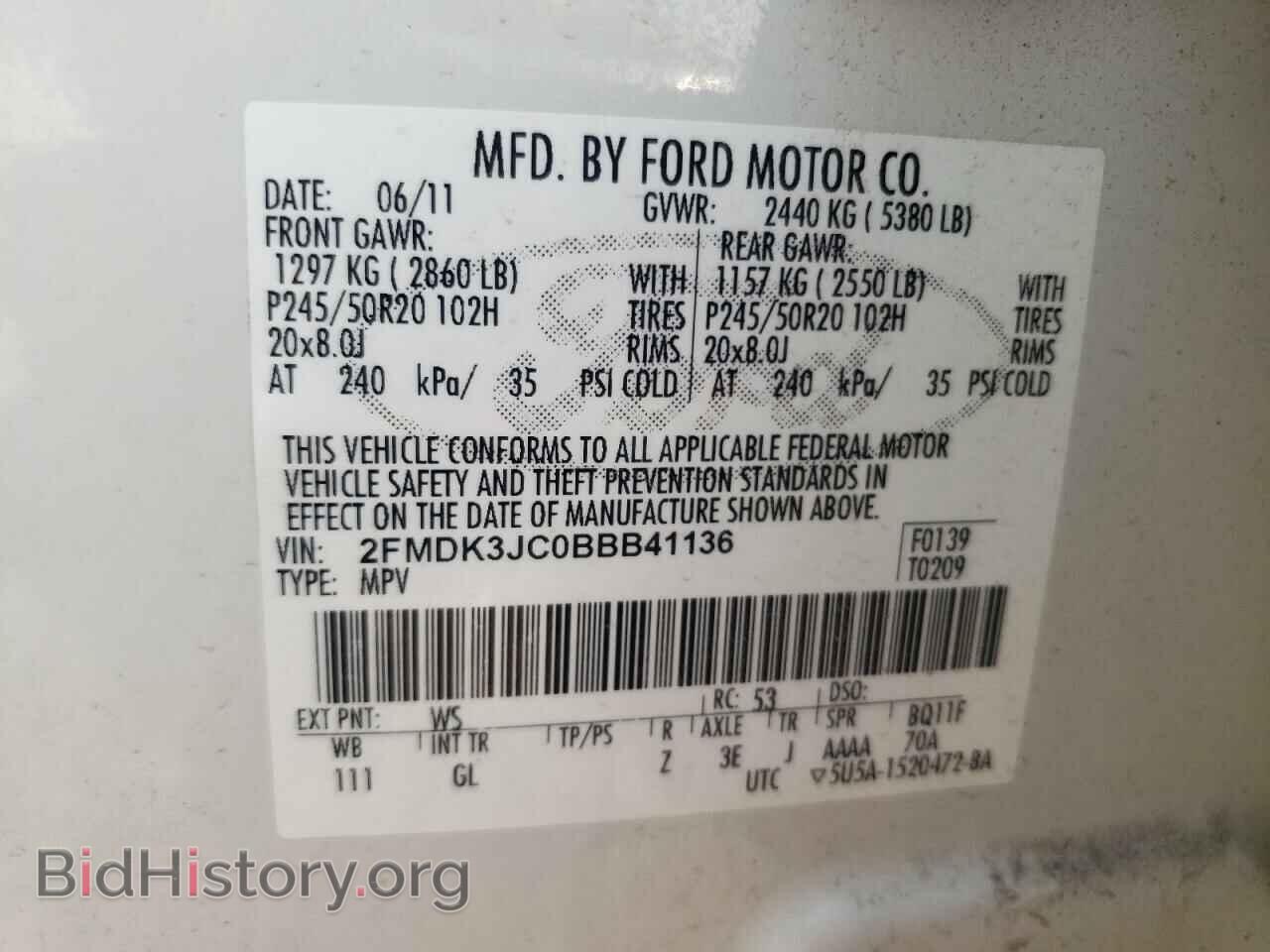 2011 FORD EDGE - VIN: 2FMDK3JC0BBB41136 - Photo 10
