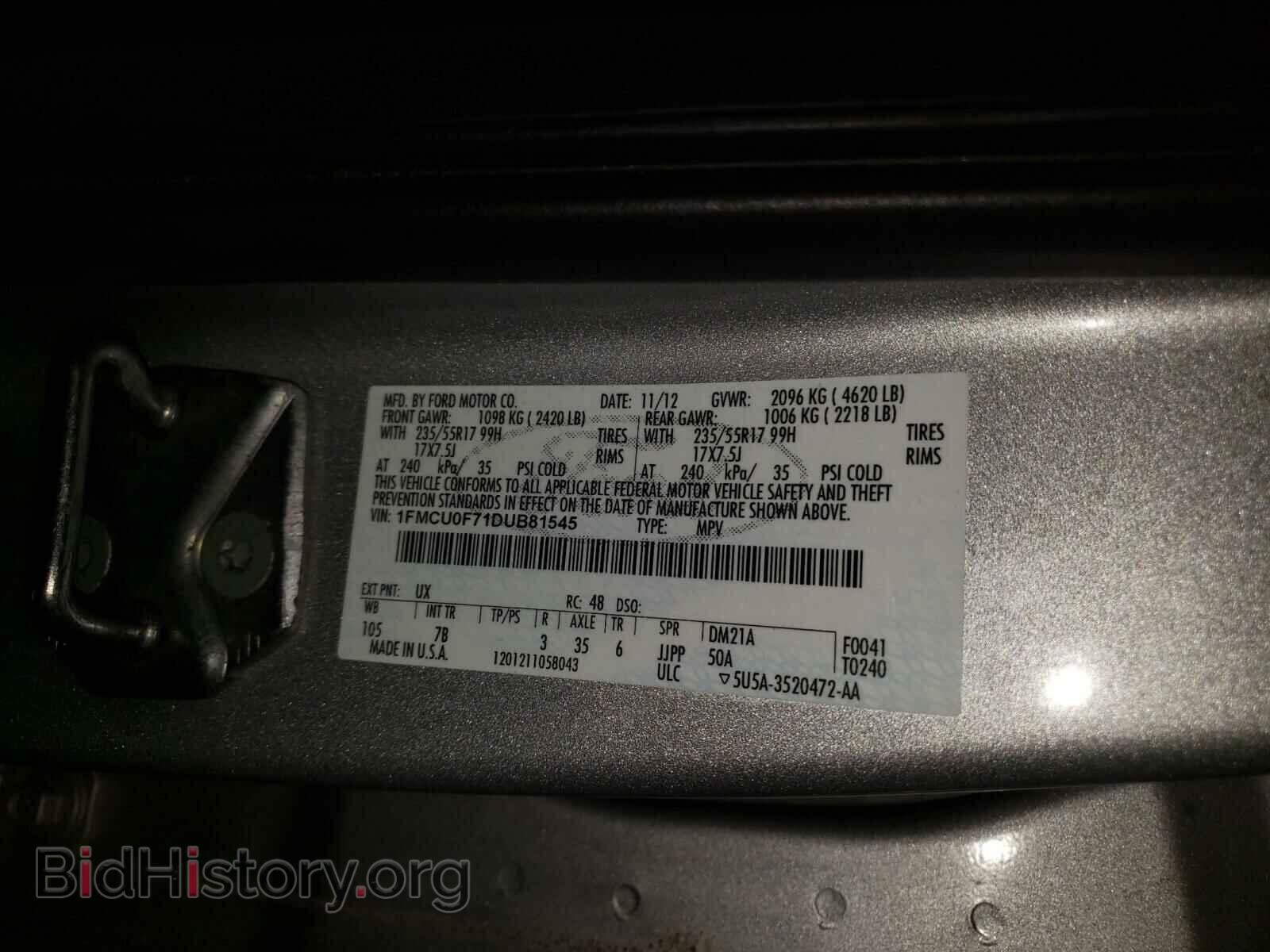 2013 FORD ESCAPE - VIN: 1FMCU0F71DUB81545 - Photo 10
