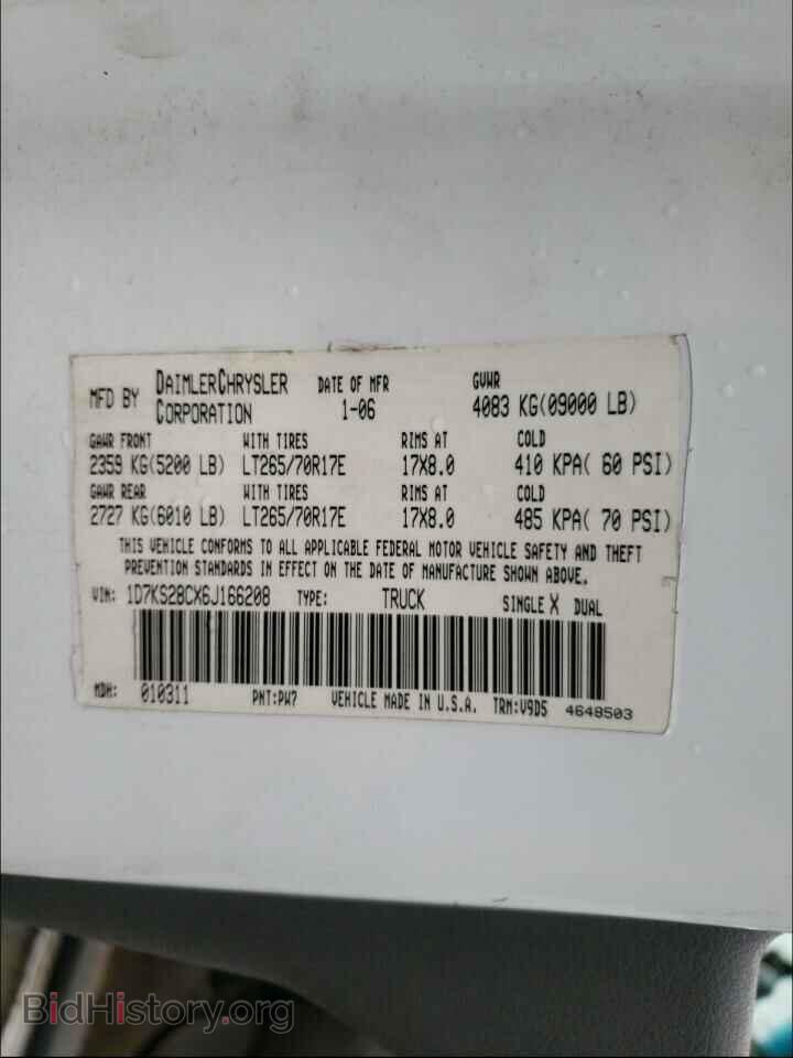 2006 DODGE RAM 2500 - VIN: 1D7KS28CX6J166208 - Фото 10