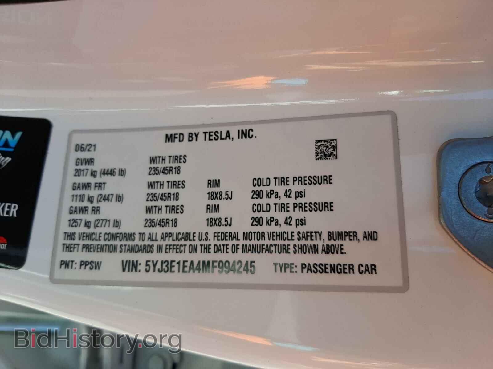 2021 TESLA MODEL 3 - VIN: 5YJ3E1EA4MF994245 - Photo 10