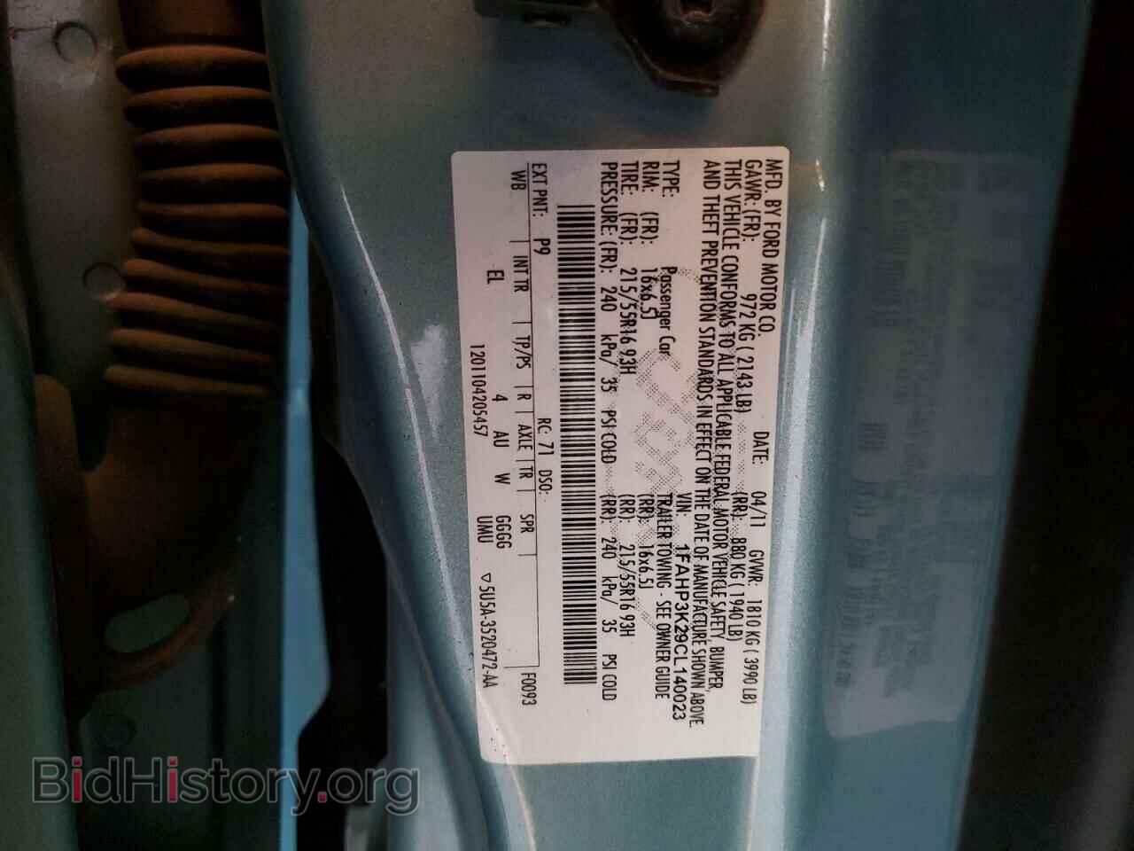 2012 FORD FOCUS - VIN: 1FAHP3K29CL140023 - Фото 12