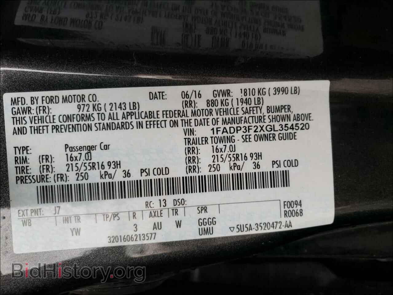 2016 FORD FOCUS - VIN: 1FADP3F2XGL354520 - Фото 10