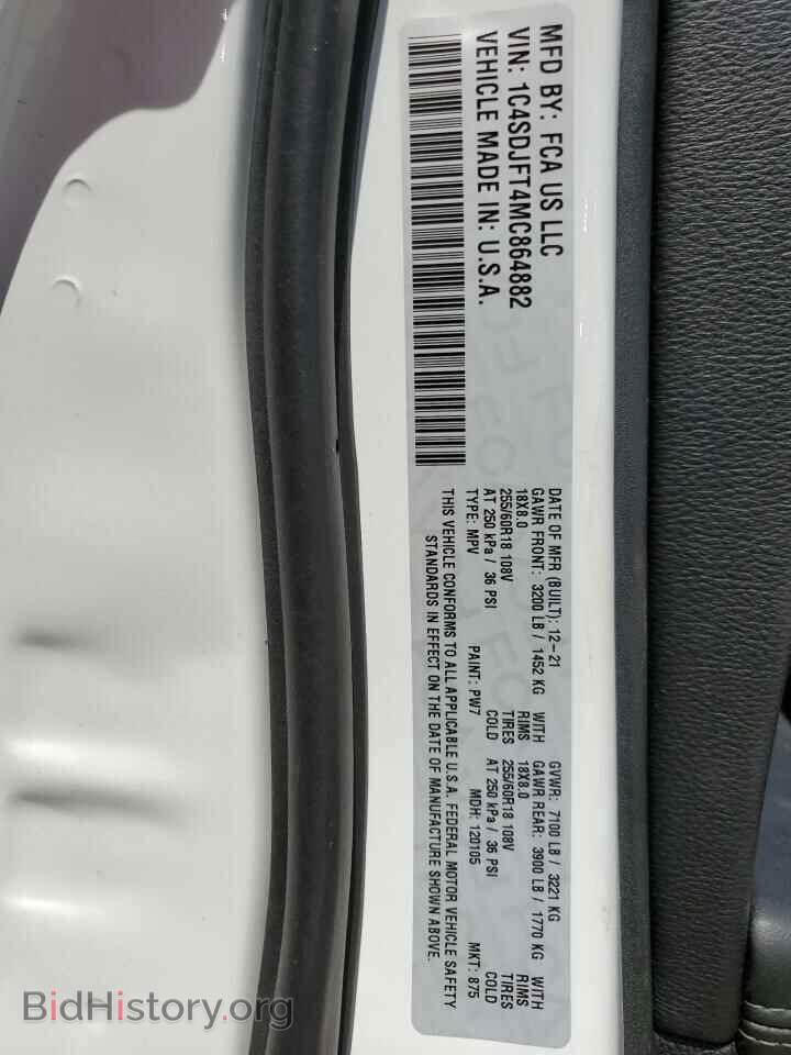 2021 DODGE DURANGO - VIN: 1C4SDJFT4MC864882 - Photo 10