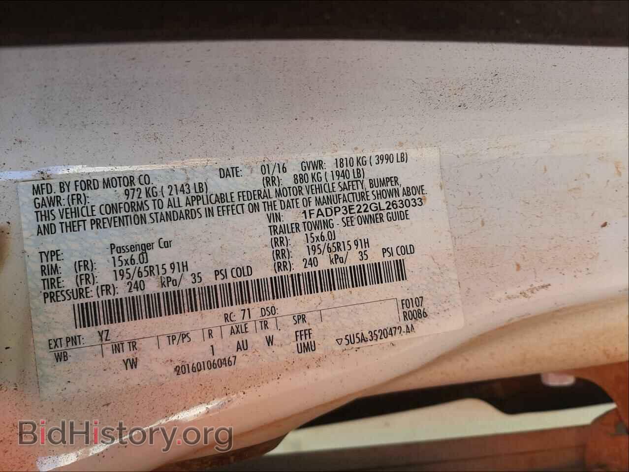2016 FORD FOCUS - VIN: 1FADP3E22GL263033 - Фото 10
