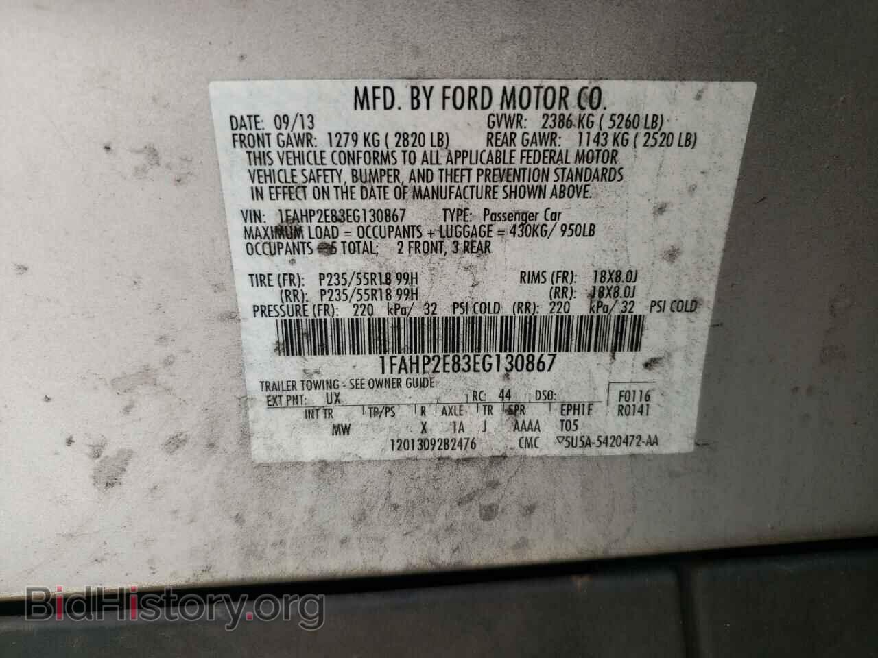 2014 FORD TAURUS - VIN: 1FAHP2E83EG130867 - Photo 10
