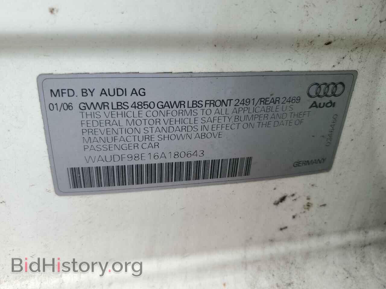 2006 AUDI A4 - VIN: WAUDF98E16A180643 - Фото 12