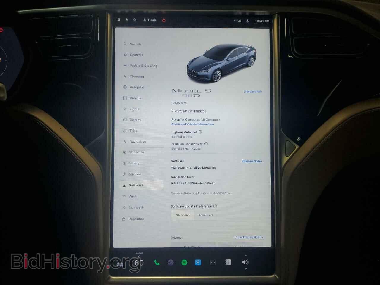 2015 TESLA MODEL S - VIN: 5YJSA1V21FF100253 - Photo 9