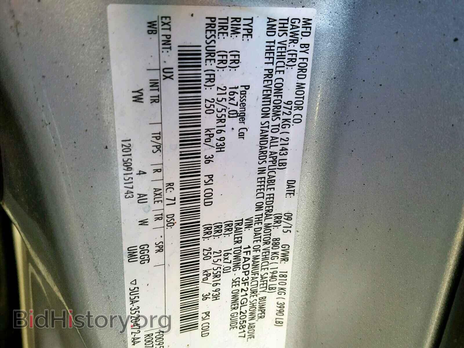 2016 FORD FOCUS - VIN: 1FADP3F21GL205817 - Фото 10